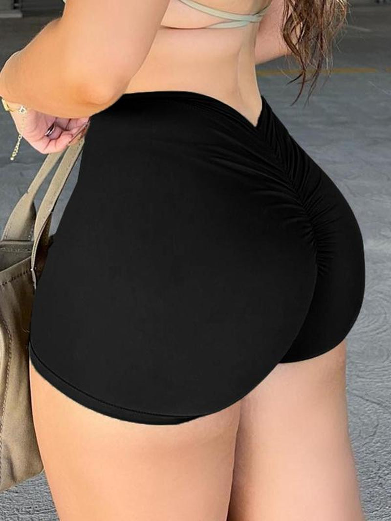 High-Waist geraffte Shorts für Damen