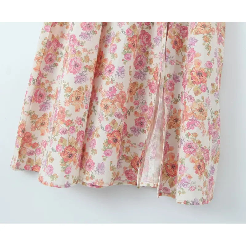 Whimsical Cottagecore Floral Strap Summer Dress