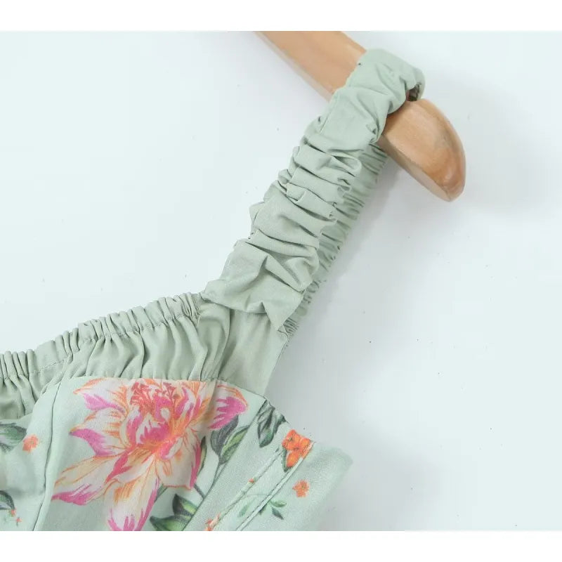 Whimsical Cottagecore Floral Strap Summer Dress